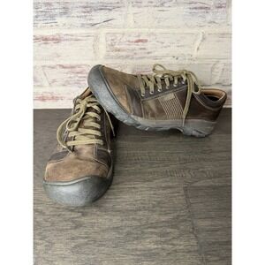 Keen Austin Mens Brown Leather Lace Up Oxford Comfort Shoe Size 15